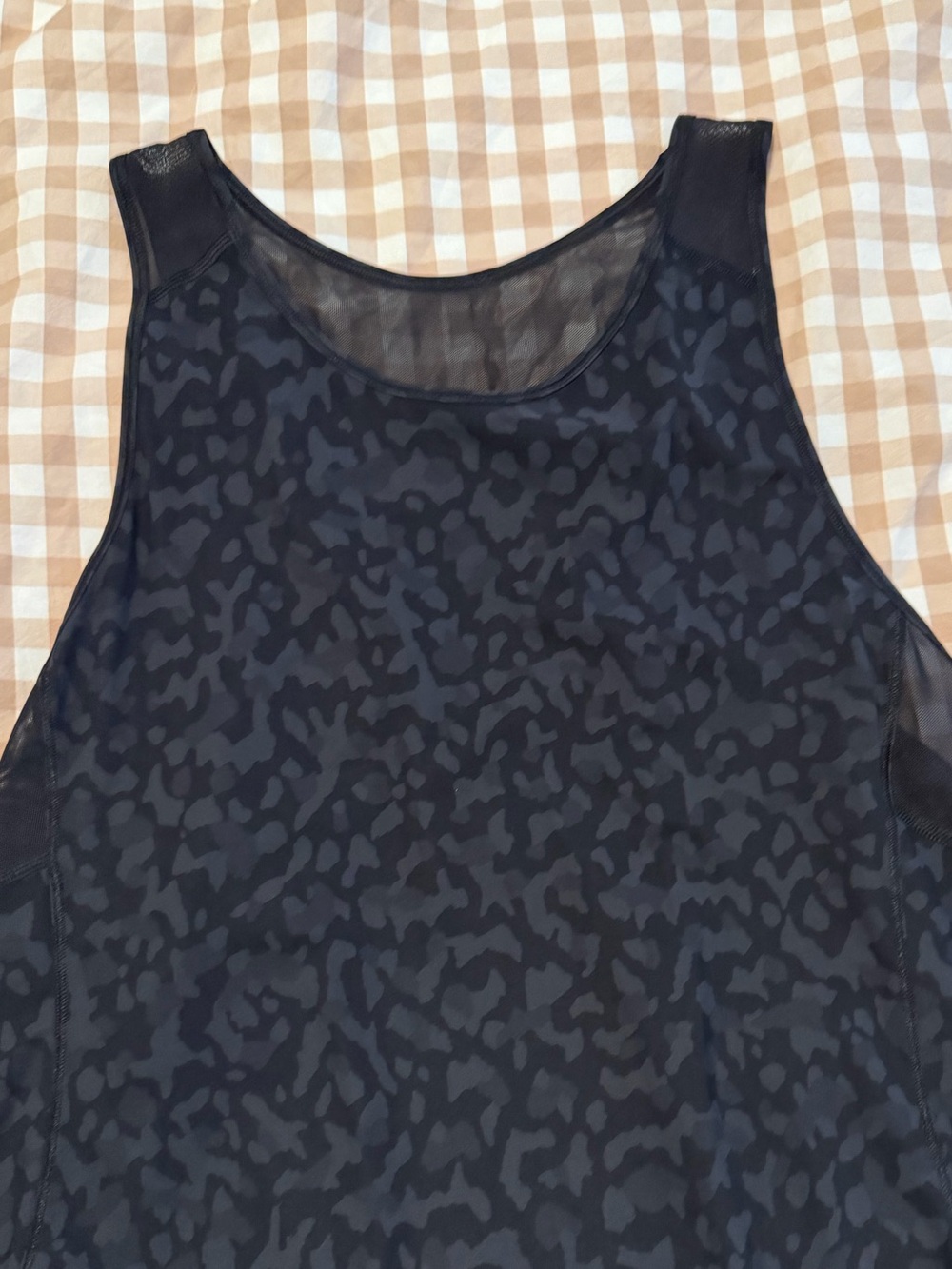 lululemon athletica Black and Charcoal Leopard Print Tank Top